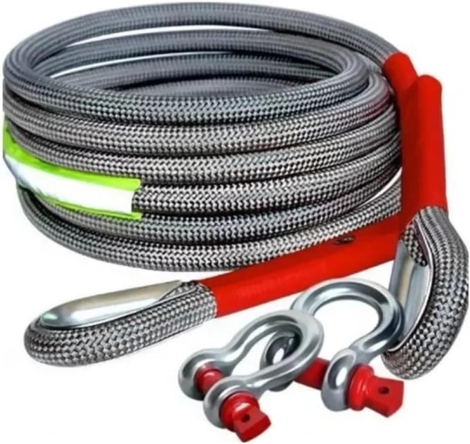 Sleepkabel Auto - Reddingskabel - Voertuigen Slepen - Versterkte U-haken - 5 meter 3 ton - Zilver