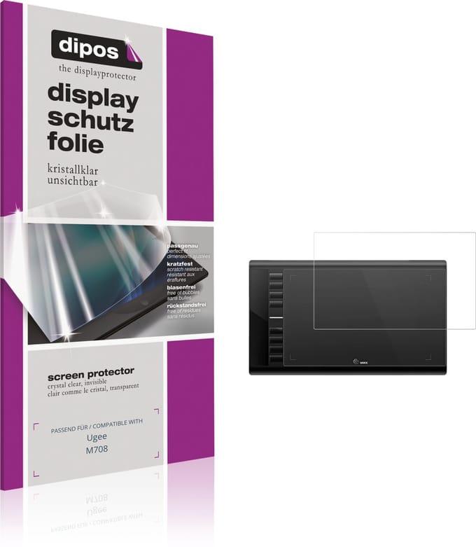 dipos – 2x Beschermfolie geschikt voor Ugee M708 | Krasbestendige & heldere Screenprotector Ultra-Thin