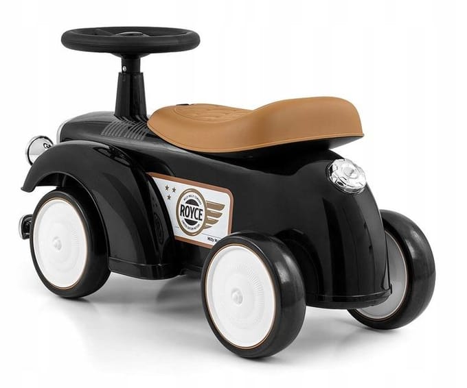 Milly Mally Royce Vintage loopauto zwart met claxon - Loopfiets
