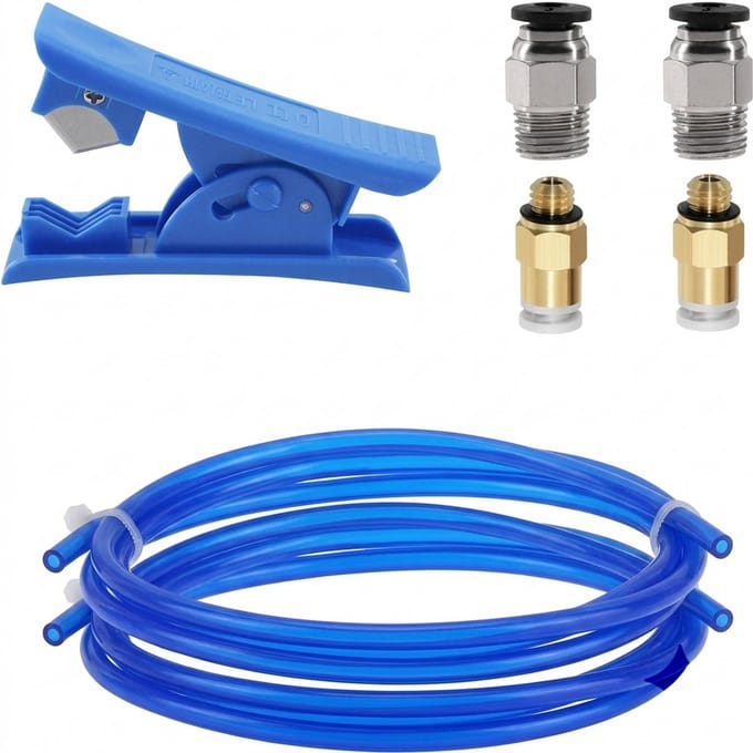 Bowden PTFE Buis - 2 meter - 1,75 mm filament - PC4-M10, PC4-M6 Fittingen en buizensnijder - voor Creality Ender 3 - OXILO
