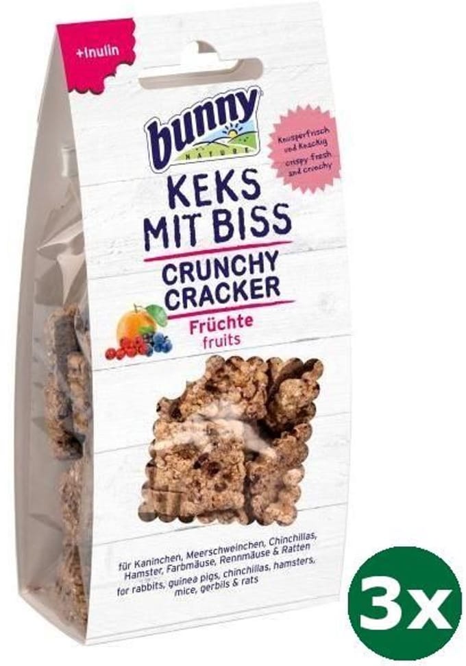 3x50 gr Bunny nature crunchy cracker fruit