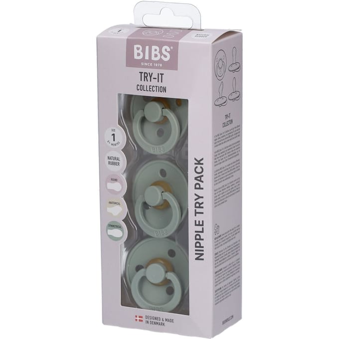 BIBS Try-it collection Fopspeen - 0-6 mnd - 3-pack - Sage