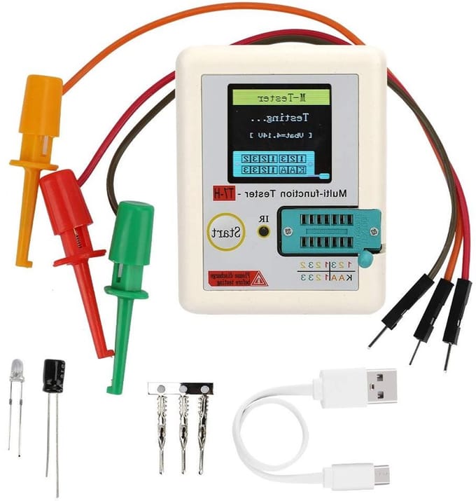 Transistortester - Component Tester - Elektronica Testen - Grafische Weergave - 111 Gram - Zwart