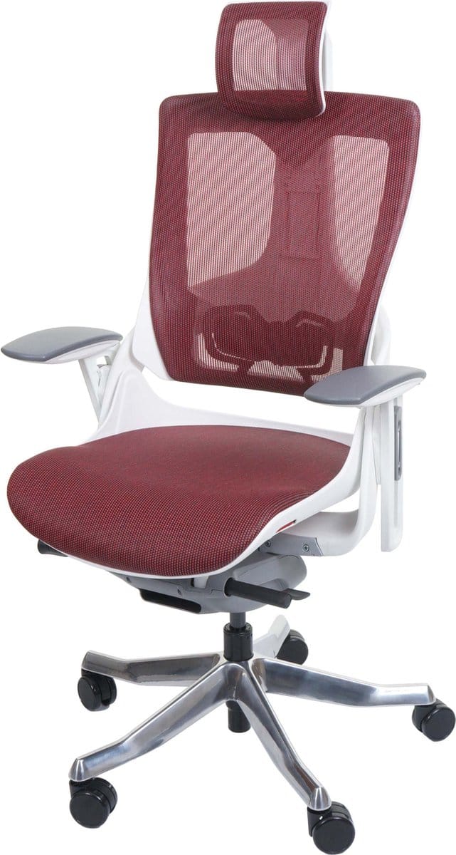 Bureaustoel MERRYFAIR Wau 2, bureaustoel draaistoel, bekleed/mesh, ergonomisch ~ rood