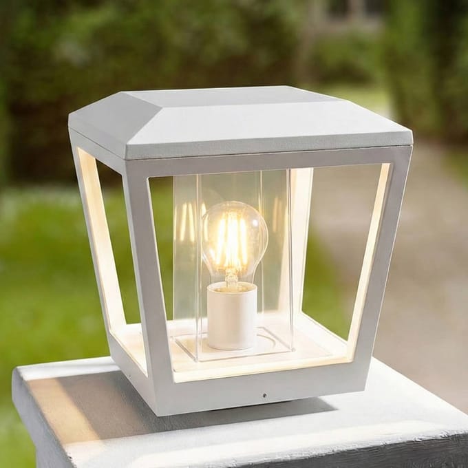 Lucande - Sokkellamp - 1licht - Aluminium spuitgietwerk, polycarbonaat - H: 26 cm - E27 - wit