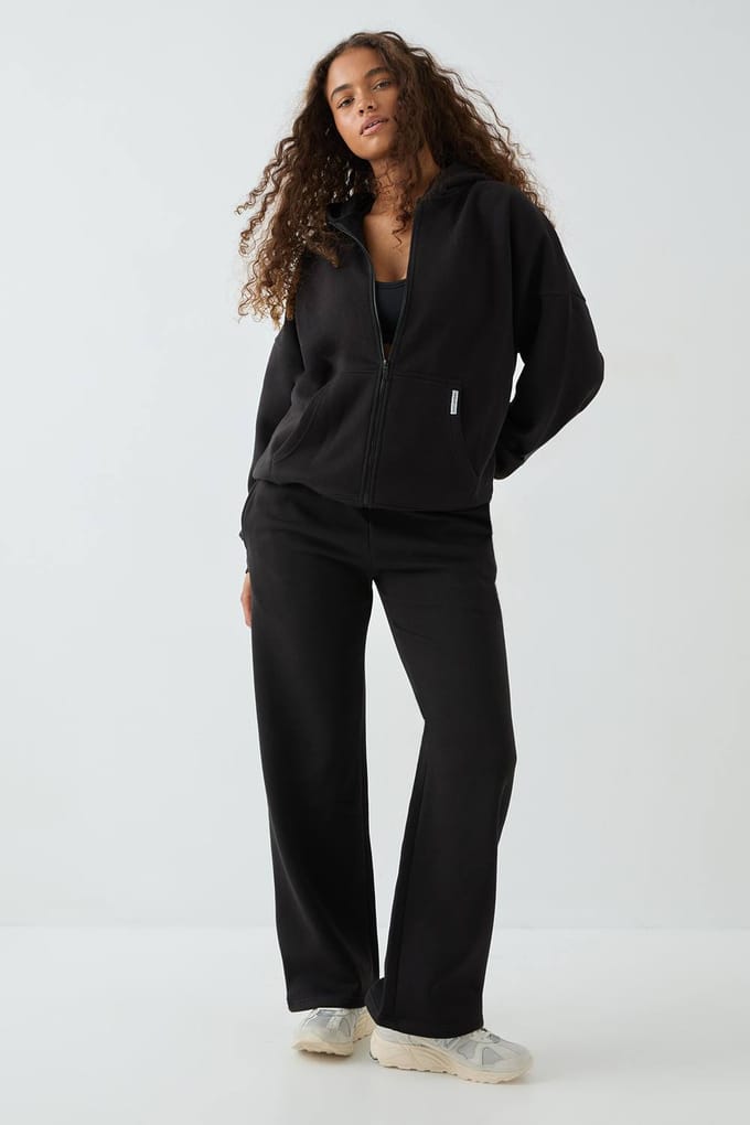 Dames DSGN Studio Oversized Zip Through Hoodie | Zwart | Maat: XS