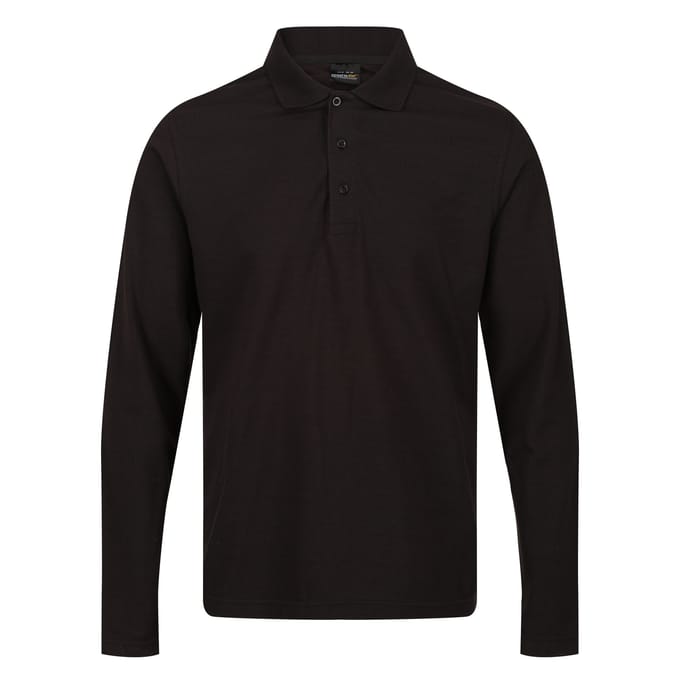 Regatta Heren Pro Poloshirt Met Lange Mouwen (Zwart)