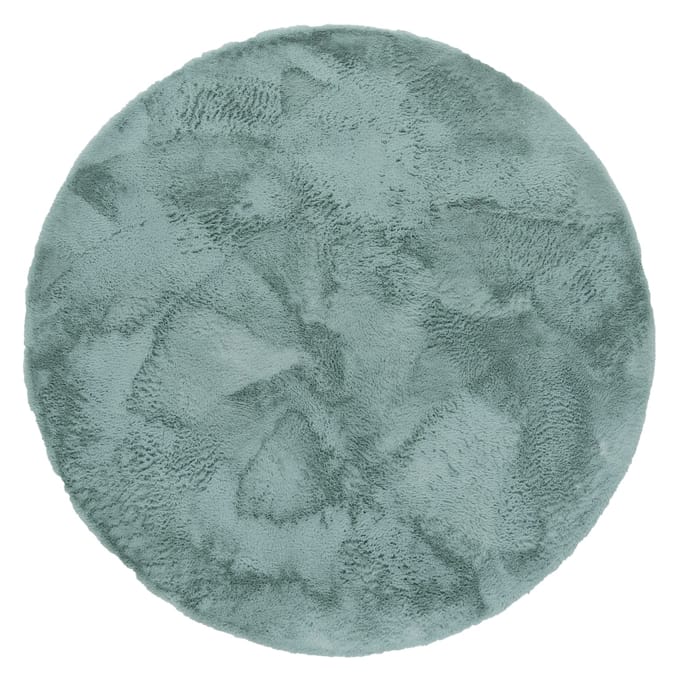 Vachtkleed Fluffy turquoise 120 cm rond