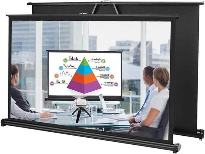 Draagbaar Projectorscherm - Mini Beeldscherm - Thuisbioscoop Creëren - Kreukvrij Polyester - 50 inch 16:9 - Wit
