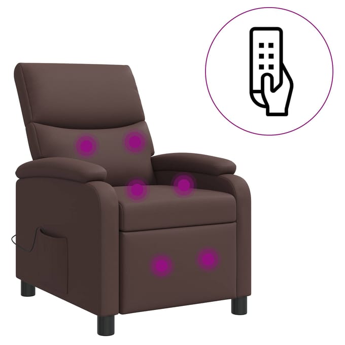 vidaXL - Massage - Relaxstoel - Bruin - Kunstleer