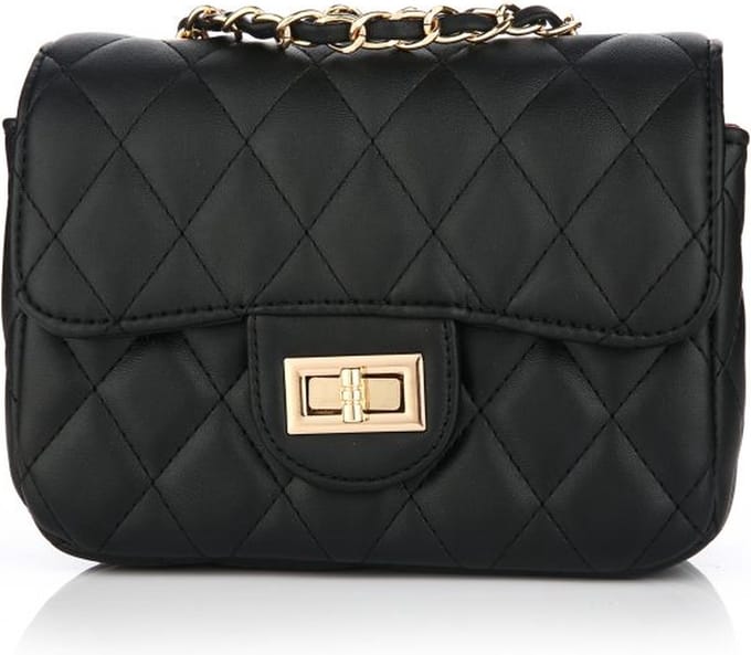 Bijoutheek Tas Ruit Ketting Black BG459