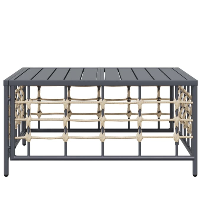 vidaXL - Tuintafel - 70x70x34 - cm - poly - rattan - antracietkleurig