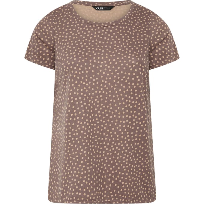 Yours Top Met Natuurlijke Stippenprint En Korte Mouwen Size 42