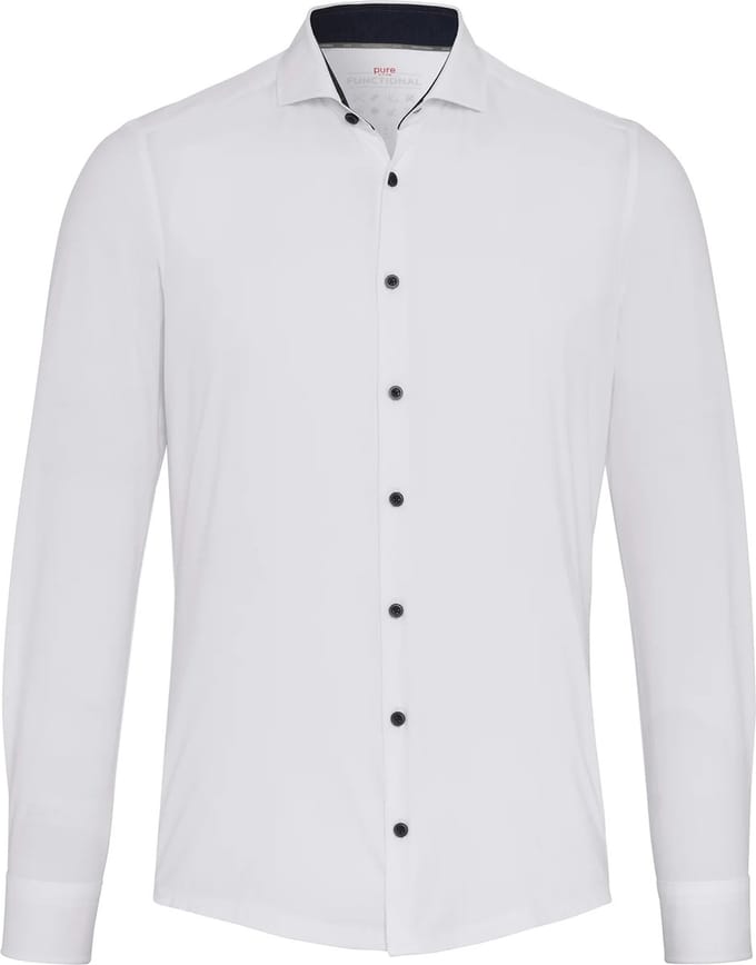 Pure The Functional Shirt Wit - Maat 40 - Heren - Overhemden Formeel