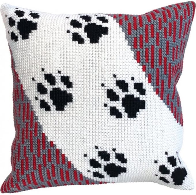 Kussen borduurpakket Wolf traces - Collection d'Art