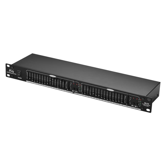 Égaliseur graphique stéréo professionnel à 2 canaux à montage en rack 1U à 15 bandes Btuty EQ-215 UK Plug noir