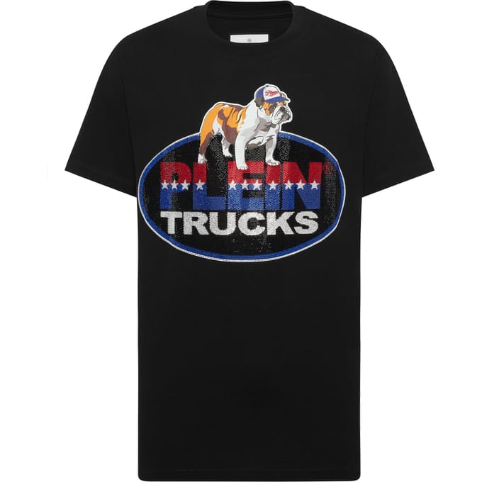 Round Neck T-Shirt Bulldog Crystal
