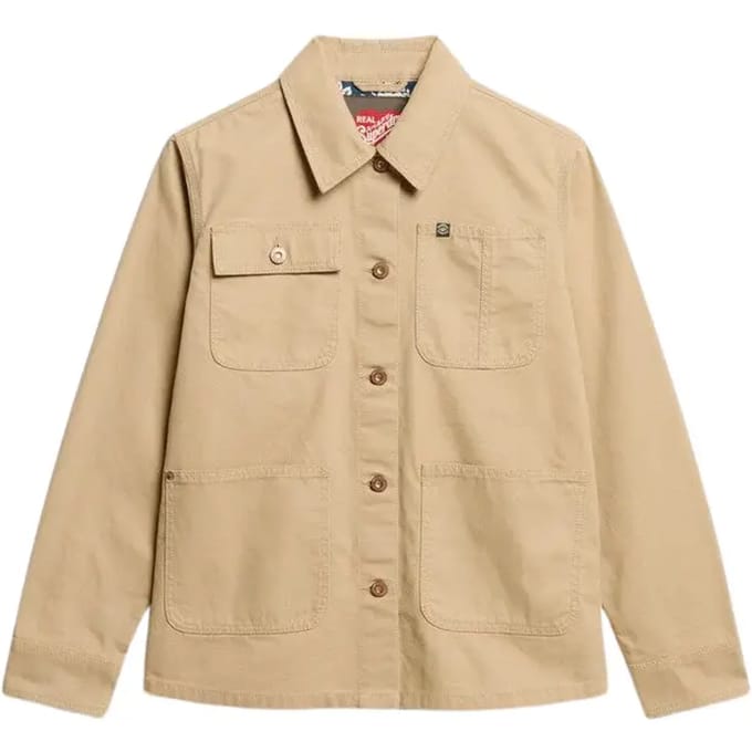 Superdry Chore jas met Borduursel Groen Grootte: 38