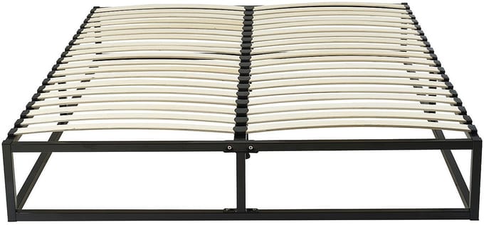 Vente-unique Bedbodem met latten van metaal 140 x 190 cm - 2 x 19 latten - Zwart - RAMMUS van YSMÉE