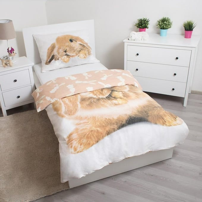 Animal Pictures Dekbedovertrek Konijn - Eenpersoons - 140 x 200 cm - Katoen