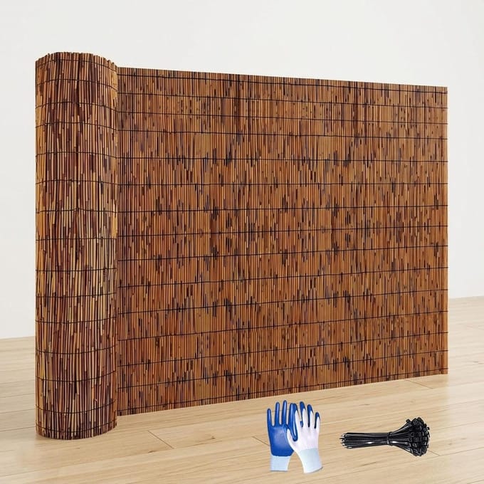 Rietmat Op Rol - Bamboe Scherm - Meer Privacy Creëren - Natuurlijk Weerbestendig - 200x500cm - Bruin