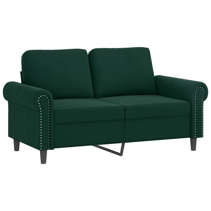 vidaXL - 2-delige - Loungeset - met - kussens - fluweel - donkergroen