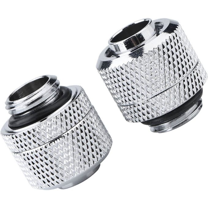 2PCS G14 Thread Flexible Tube Connector Brass Two touch Fitting for PC Water Cooling Silver zilver