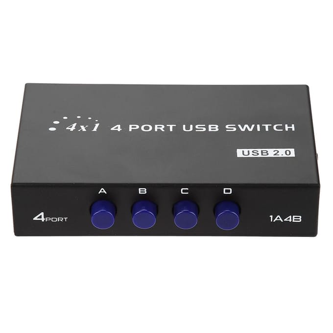 24 Poort USB 2.0 Handmatige Delingsschakelaar Schakelaarbox voor PC Printer Scanner (4 poorten)
