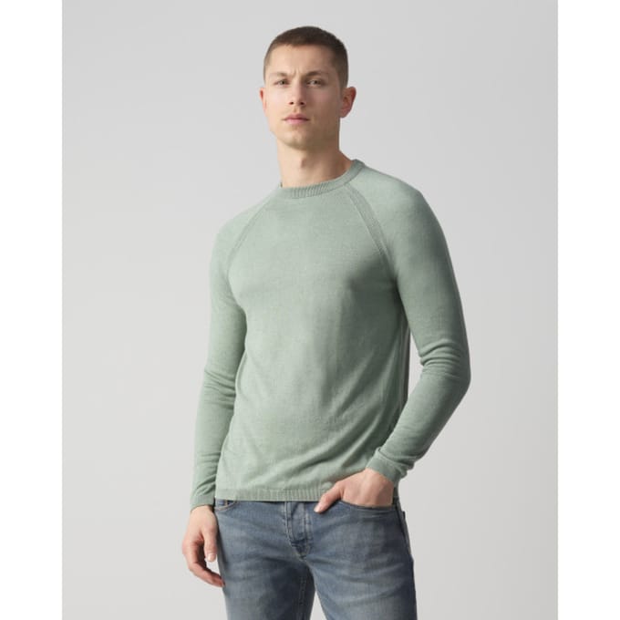 J.C. RAGS Heren Trui Ronde Hals Groen