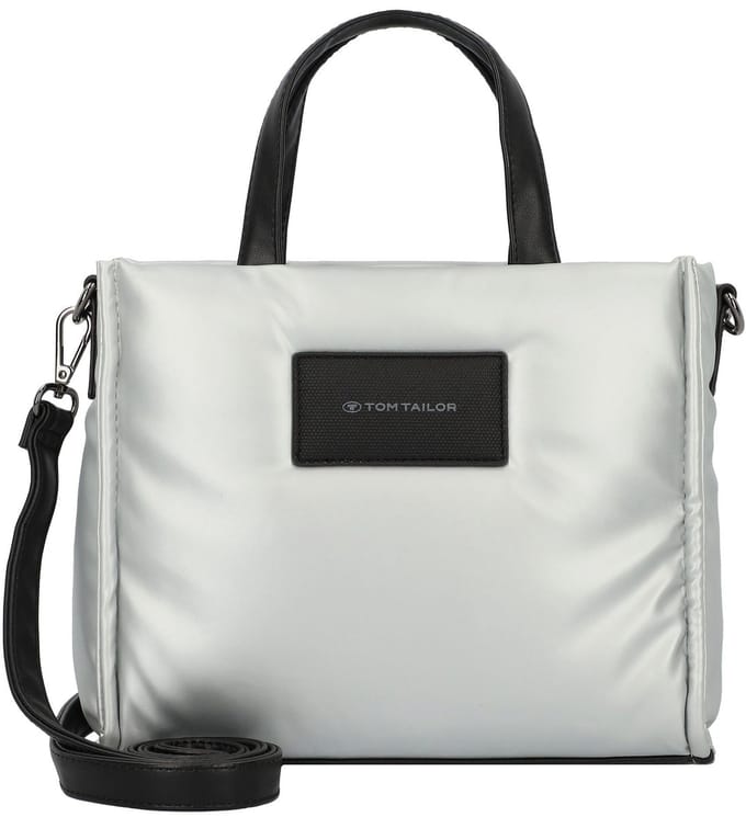 TOM TAILOR Schoudertas Handtas Patti Zip Tote Bag Silver Zilverkleurig