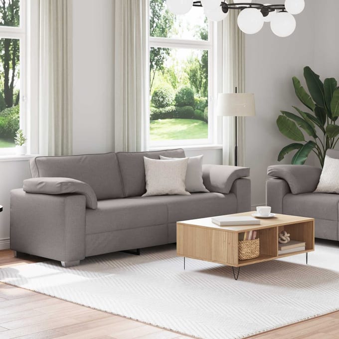 vidaXL Bank 2 pcs Taupe 219 x 80 x 82 cm Stof