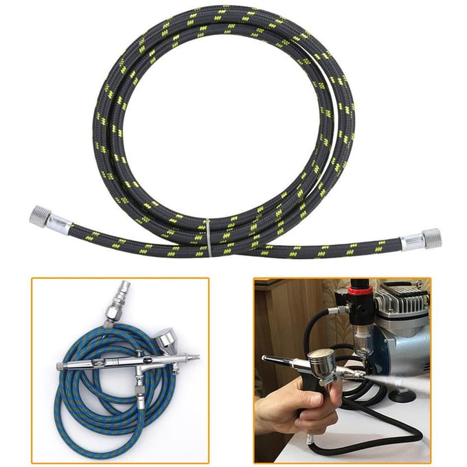 18x1.8M Rubber Gevlochten Slang Luchtslang Eindkoppeling Adapter Speciaal voor Spuitpen