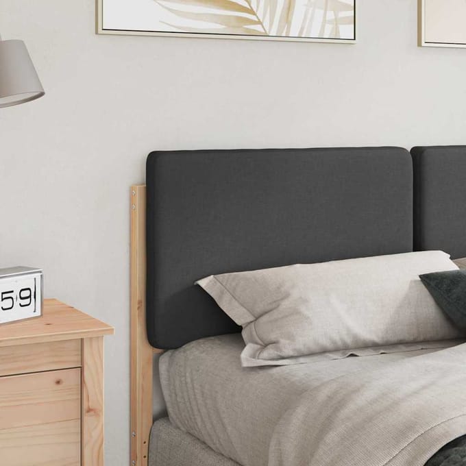 vidaXL - Gestoffeerd - hoofdbord - Bruin - en - Donkergrijs - 135 - cm
