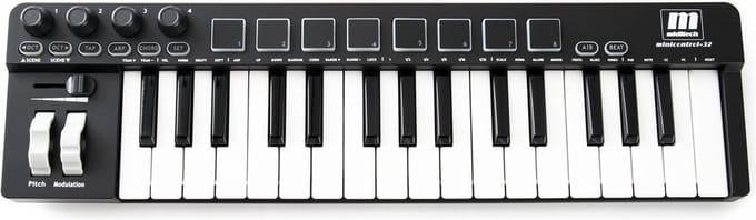 Miditech Minicontrol-32 - Masterkeyboard - 32 minitoetsen - Compact - Mini