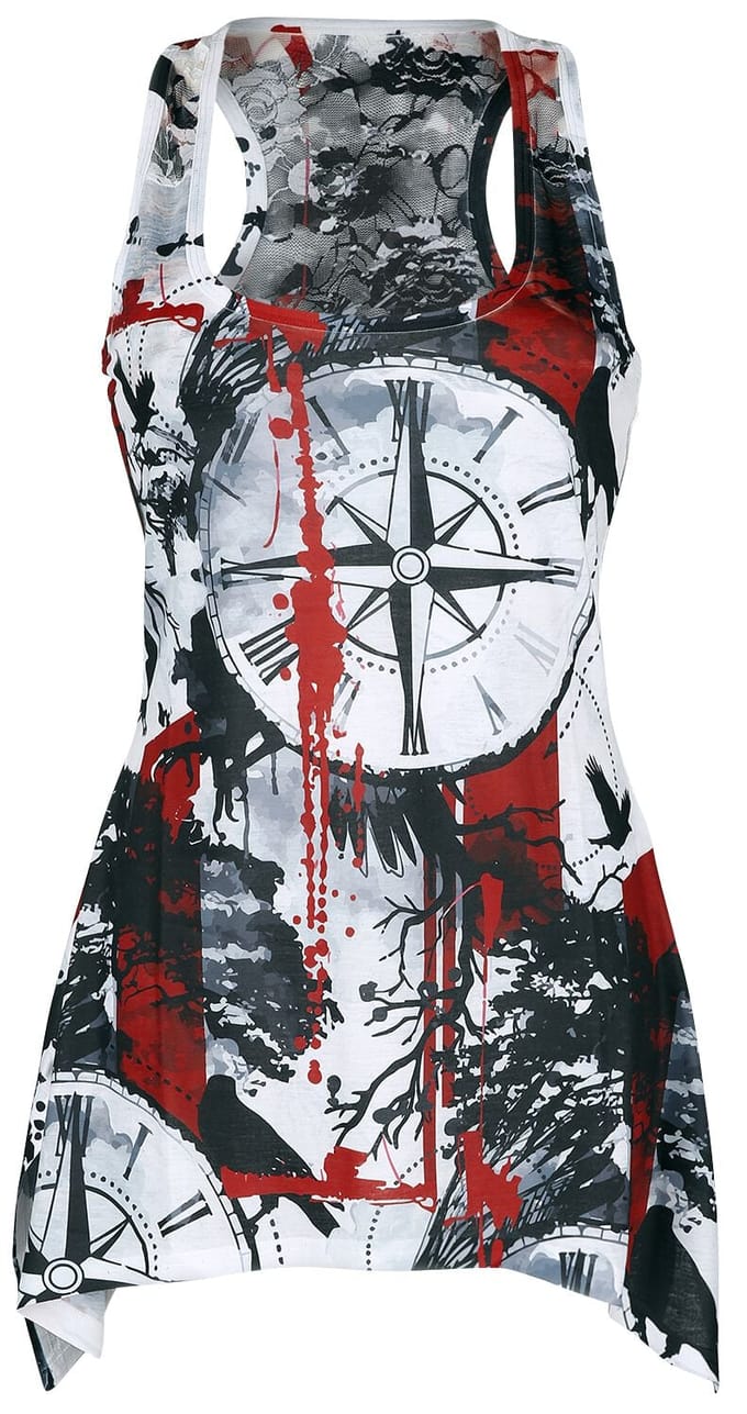 Innocent Top - Forest Compass Lace Panel Vest - S tot 4XL - voor Vrouwen - meerkleurig