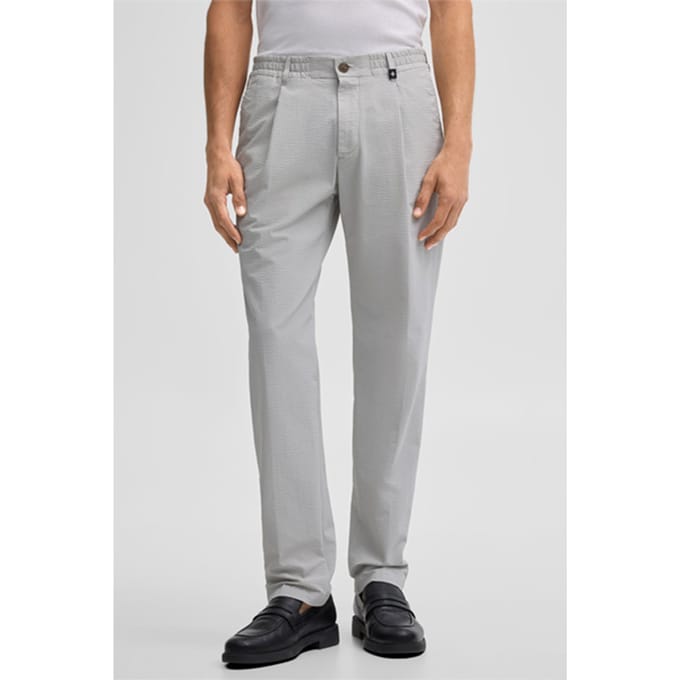 Flex Cross crêpe broek met plooien Lui, lichtgrijs