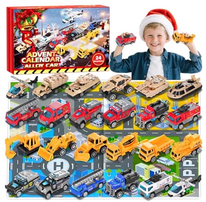 Adventskalender 2025 Auto Speelgoed voor Kinderen - Ideaal voor Kerst en Sinterklaas