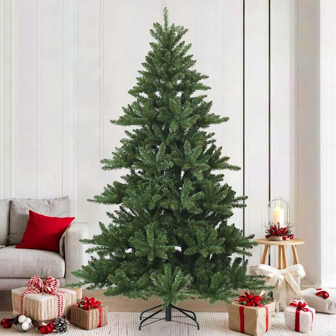 vidaXL - Kunstmatige - Hinged - Kerstboom - Groen - 210 - cm - PVC, - staal