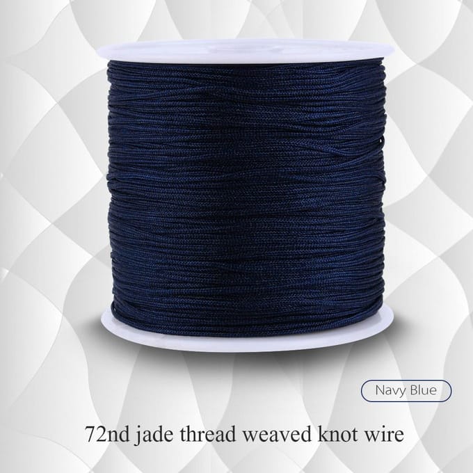 100M x 0.8mm Nylon Chinese Knoop Koord Rattail Macrame Shamballa Draad String Donkerblauw black