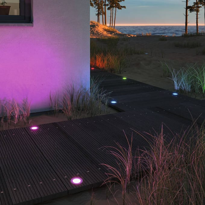 Plug & Shine LED-grondinbouwlamp Smart Home Zigbee 3.0 Floor RGBW Enkele lamp IP67 RGBW+ 2W Edelstaal