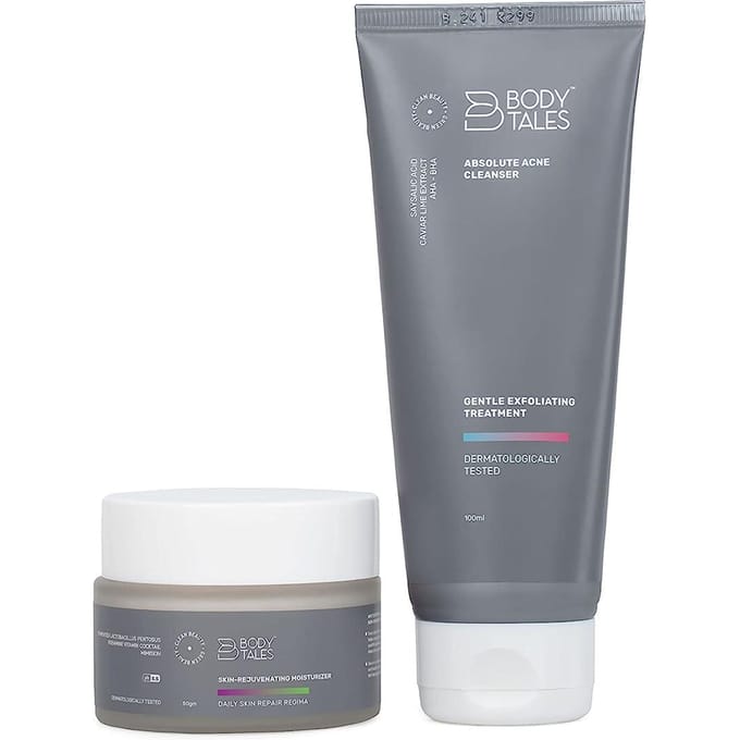 Bodytales Absolute Acne Reiniger & Huidverjongende Moisturizer (Set van 2) 100 ml+50 g schoon