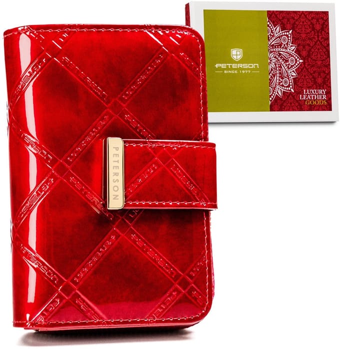 Peterson PTN 54033-PLT - Dames Portemonnee - Echt Leer - Rood - RFID Bescherming