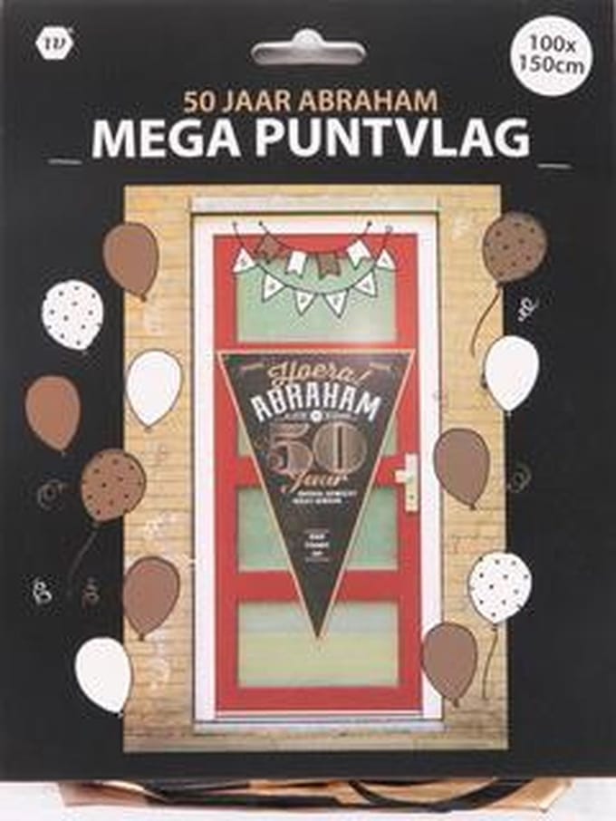 Mega grote Puntvlag ABRAHAM 50 jaar