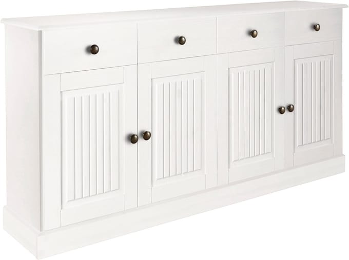 Mille-Dressoir - 4-deuren 2-laden - Wit Lak