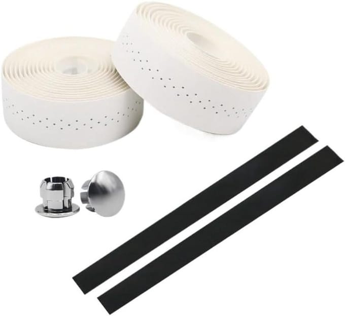 Fietsstuurband - Stuurtape Fiets - Comfortabel Fietsen - Geperforeerd Leer - Eén Maat - Wit