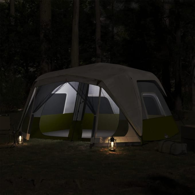 vidaXL - Tent - met - LED - 10-persoons - snelontgrendeling - lichtgroen