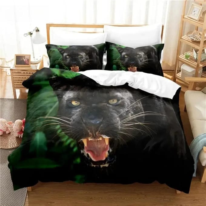 Luipaard Beddengoed Set Dekbedovertrek Set 3d Beddengoed Digitaal Print Bedlinnen Queen Size Beddengoed Set EU single(135x200cm)