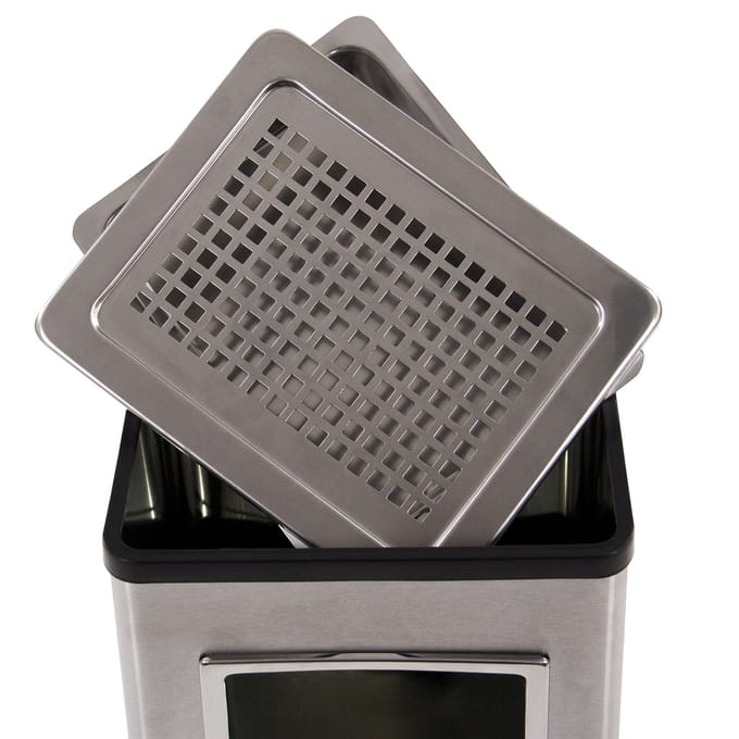 CLEAN I | Staande asbak 16L - Staande asbak zilver