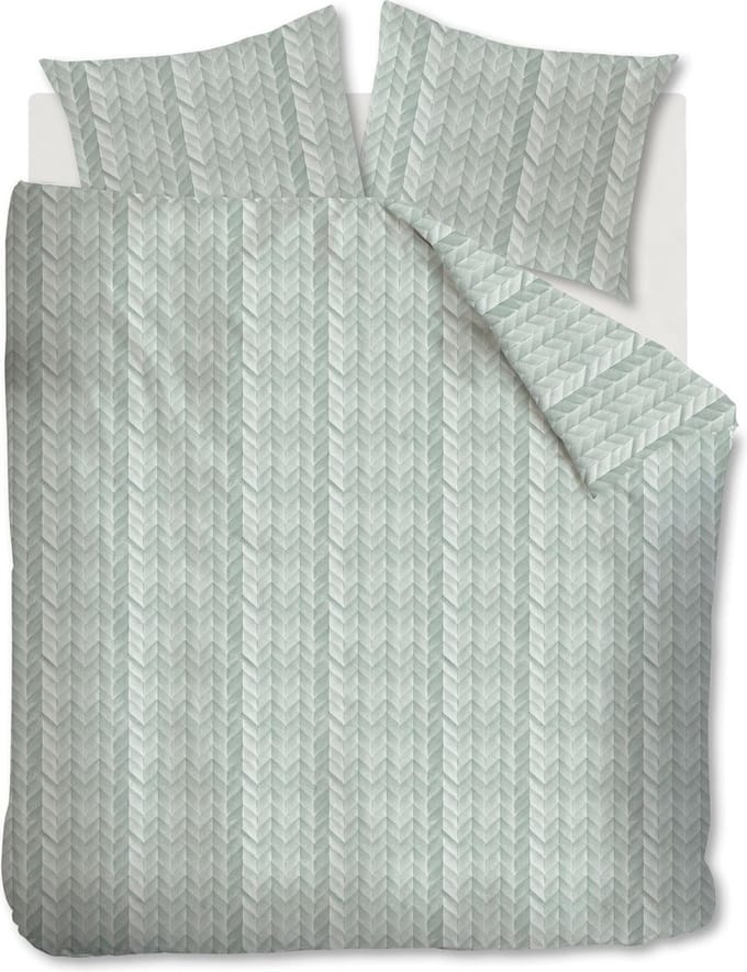 At Home Fold - Dekbedovertrek - Lits-jumeaux Extra Breed - 260x200/220 cm -  Groen Grijs