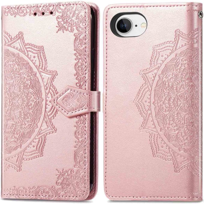 imoshion Hoesje - Geschikt voor Apple iPhone 17e / 16e - Mandala Bookcase - Rosé Goud